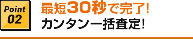 Point02 最短30秒で完了カンタン一括査定！