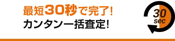 最短30秒で完了カンタン一括査定!